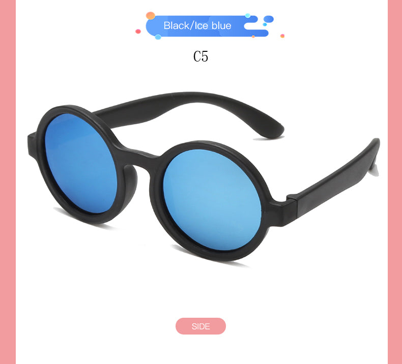 2023 New Cute Round Frame Children's Sunglasses Baby Safe Soft UV Resistant Sunglasses Trend Eyewear for Boys and Girls
