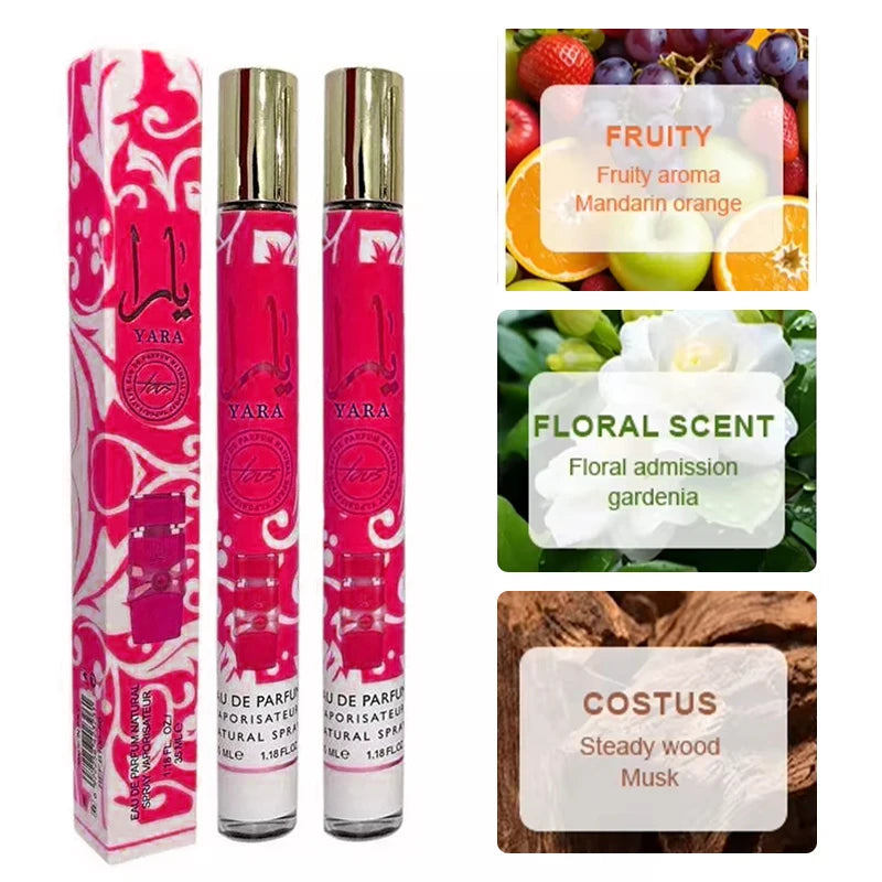 6PCS 35ml Original Yara Perfume Long Lasting Fragrance Eau de Parfum Spray Arabian Perfumes For Men's & Women Portable Perfume