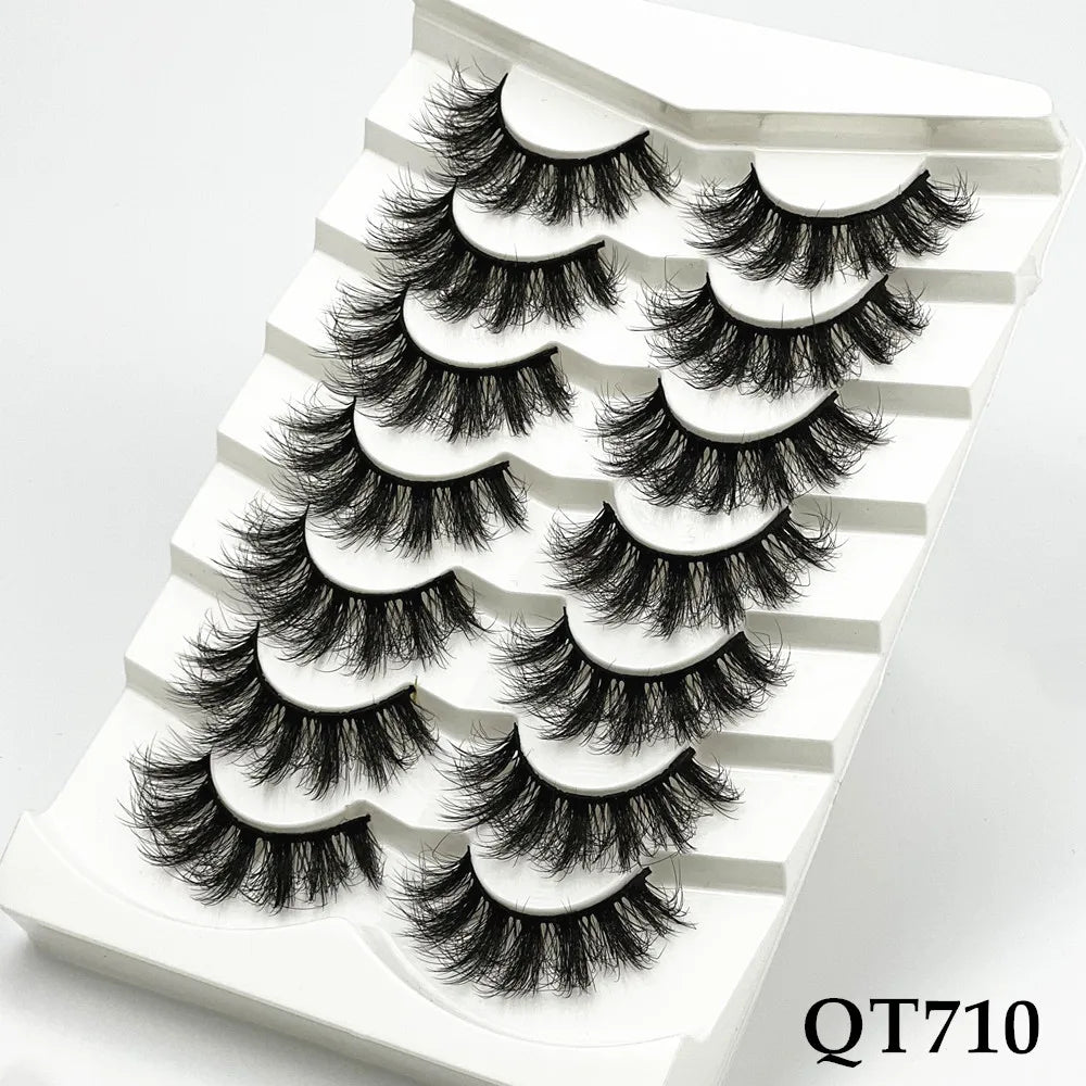 5/7/8 pairs 3D mink Lashes ,soft fluffy natural false eyelashes，individual eyelash extension, makeup tools lashes wholesale