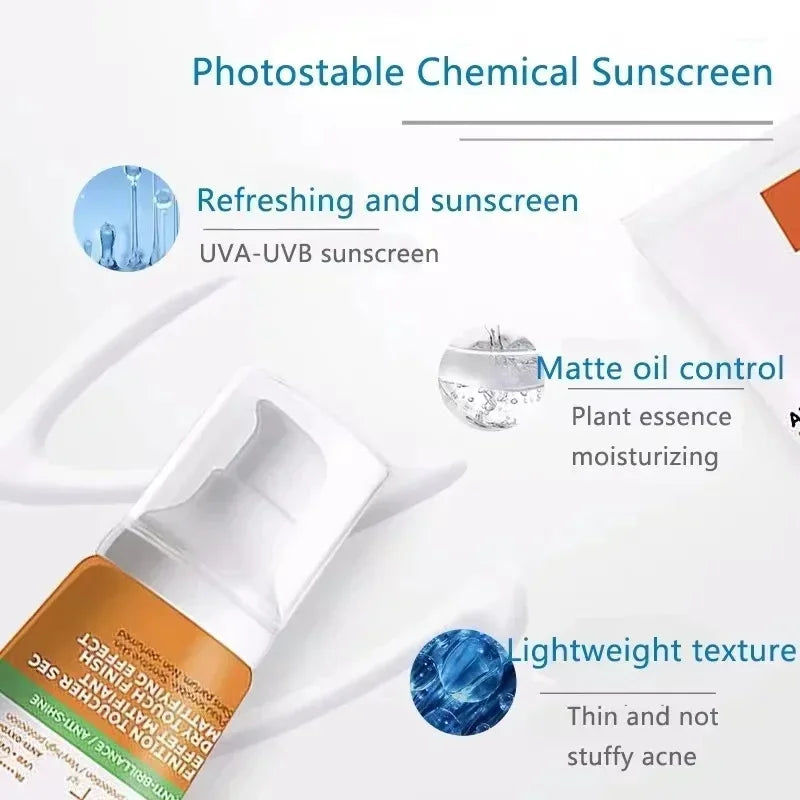 Sunscreen 50ML SPF50+ SunProtection Broad Spectrum Sunscreen For Dry To Normal Skin Anti-Shine Light Non Greasy matte fragrance Viralgem Store