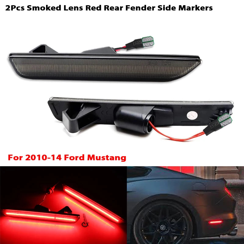 2pcs Car Front Rear Bumper Side Marker Light White For Ford Mustang Base GT Shelby GT500 Boss 302 2010 2011 2012 2013 2014