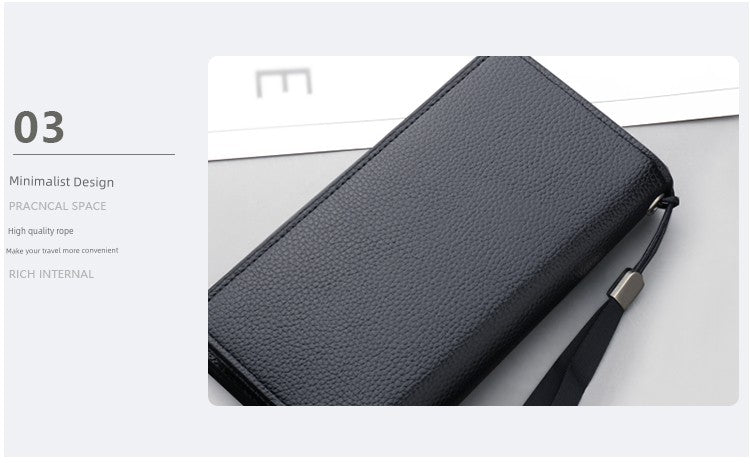 Trendy Long Business Men's Casual Zipper Handbag