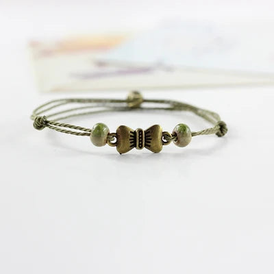 Traditional Boondoggle Hand Woven Colored Glaze Ceramic Bracelets Beads Folk Style Women's Fashion Jewelry Dropshipping #1506