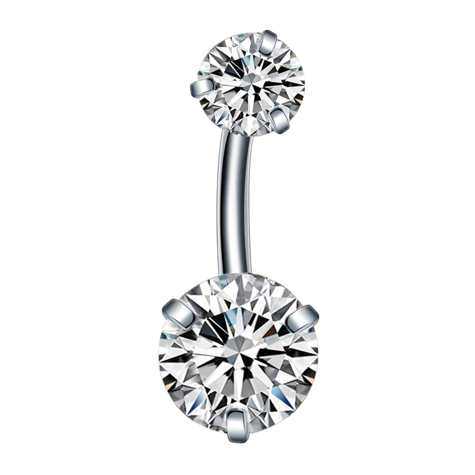 1PC Stainless Steel Belly Button Piercing Body Jewelry Women Cubic Zirconia Drop Dangle Earring Navel Piercing ombligo