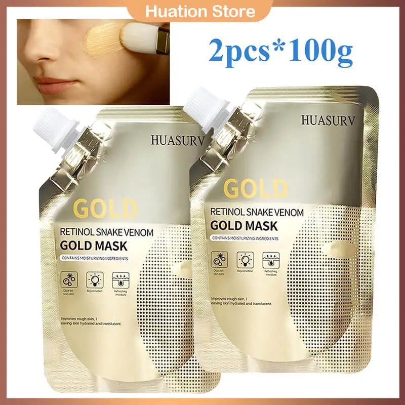2pcs*100g Moisturizing Retinol Snake Venom Peptide Gold Mask Moisturizing Firmness Brighten Facial Mask Oil Control Skin Care Viralgem Store