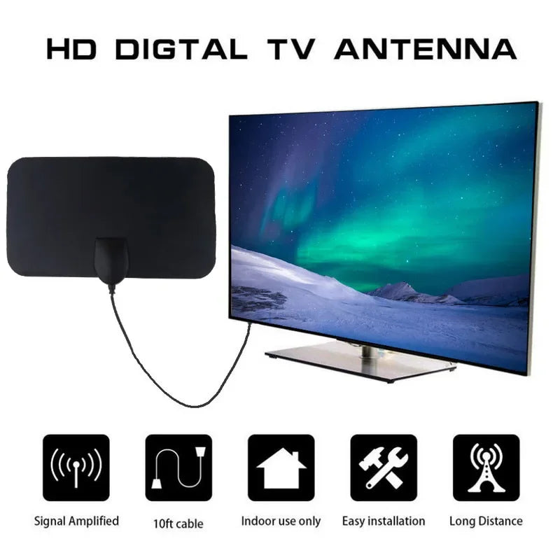 4K TV Antenna For Global Digital TV 1080P DVB-T2 4000 Mile HD Booster For RV outdoor Car antenna Indoor Smart TV Signal Receiver