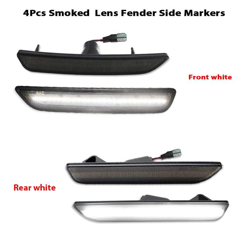 2pcs Car Front Rear Bumper Side Marker Light White For Ford Mustang Base GT Shelby GT500 Boss 302 2010 2011 2012 2013 2014