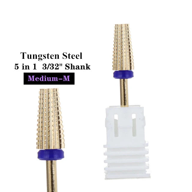 1pcs Tungsten Carbide Nail Drill Bit Electric Manicure Drill Machine Replacement Gringing Heads for Acrylic Gel Polishing Remove