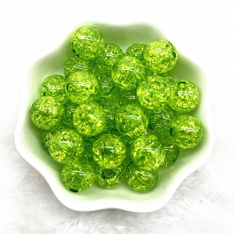 20pcs 12mm Round Acrylic Crackle Beads Loose Spacer Beads for Jewelry Making Diy Handmade Bracelets Accessories Viralgem Store