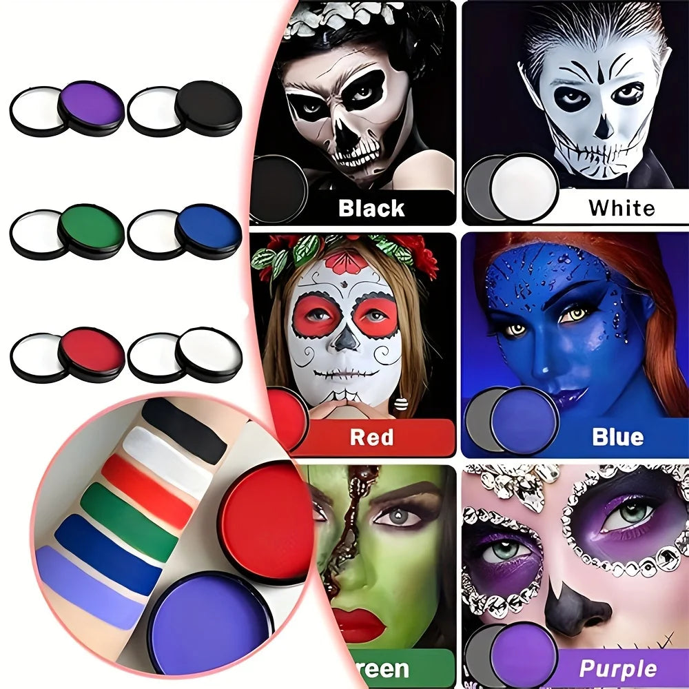 30G Water Solubility Monochromatic Body Paint Black And White Makeup Face Paint Halloween Party Waterproof Makeup Body Painting
