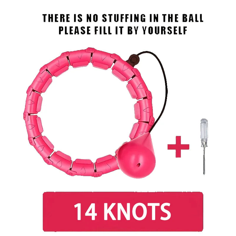 Weighted Fitness Hoop for Adults & Kids Detachable Knots Abdomen Weight Loss 2 in 1 Abdomen Fitness Weight Loss Massage