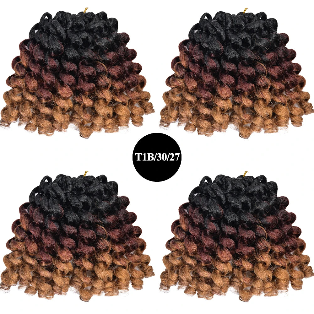Synthetic Ombre Braiding Hair Jumpy Wand Curl Crochet Braids Hair Extension for Black Women Jamaican Bounce Curly Hair For Women