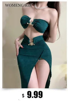 WOMENGAGA Red Dress Mini Summer 2023 New Sexy Short Female Dress Elegant Hot Sexy Korean Women Dresses Sweet 2023 94S6 Viralgem Store