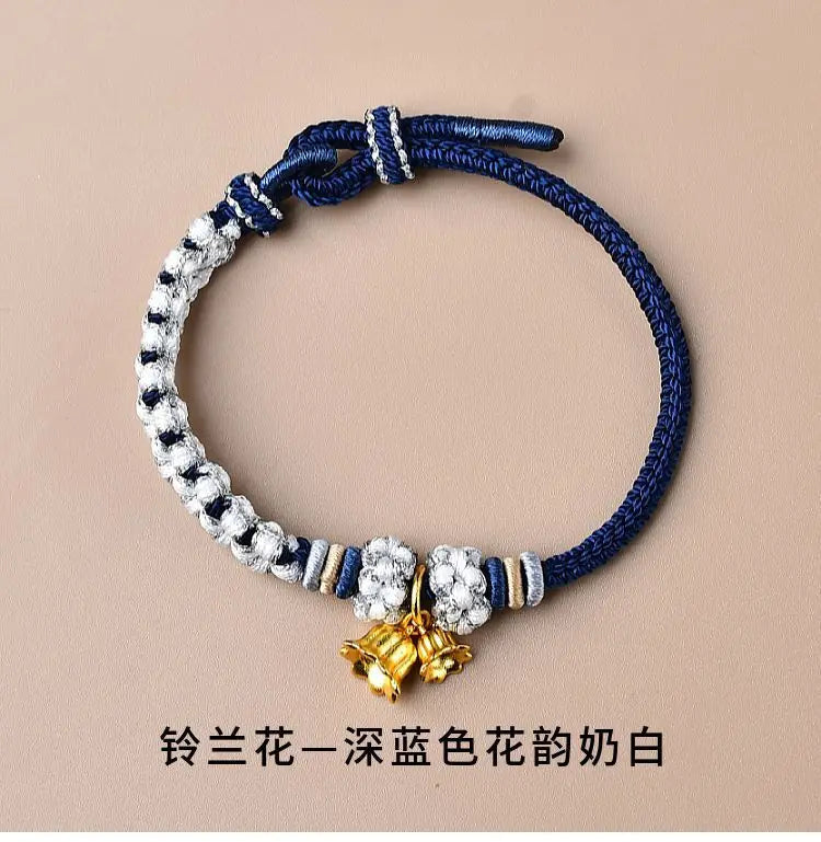 Suzuki Orchid Hand Rope Couple Bracelet Handmade Braided Small Peach Blossom Semi-finished Product String Beads for Girlfriend Viralgem Store