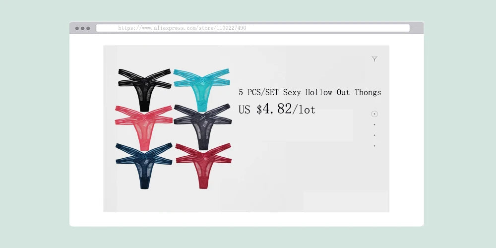 5 PCS/Set Sexy Lace Thong Women Low Waist Panties Transparent Underwear Ladies Lingere Panty Underware Womens G String 87169 Viralgem Store