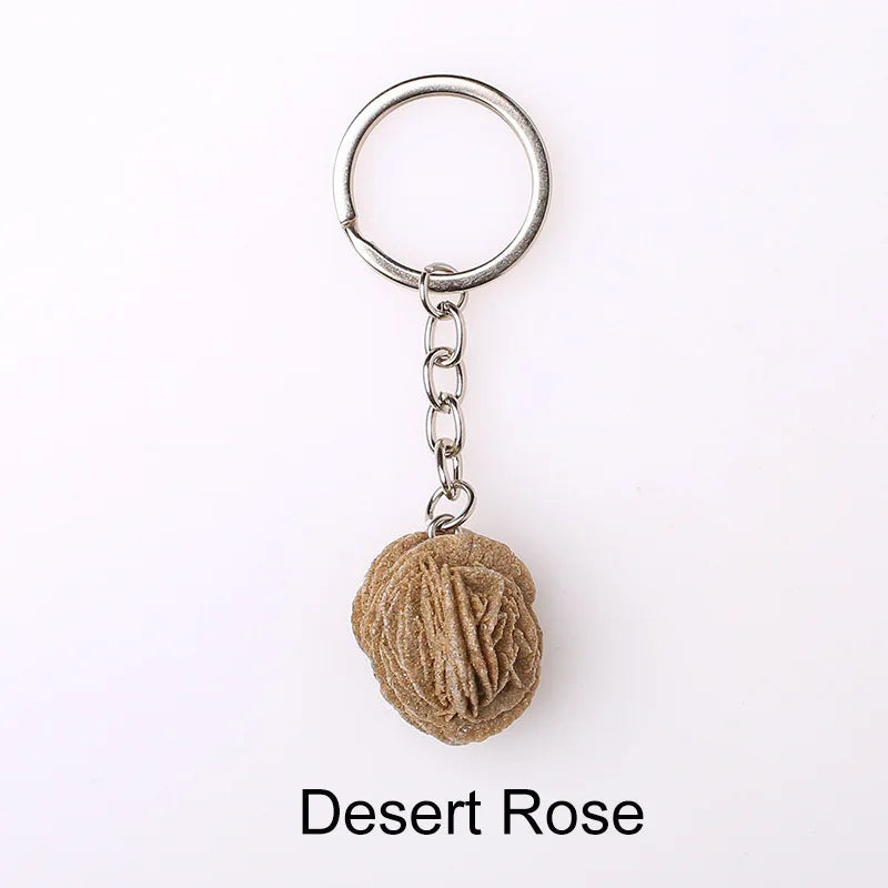 20pcs Natural Rough Raw Stone Crystal Quartzs Keychain Women Men Handbag Hangle Car Key Holder Raw Mineral Stone KeyRing Jewelry Viralgem Store