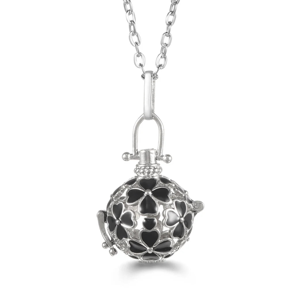 United States Chime Music Ball Woman Caller Essential Oil Necklace Perfume Diffuser Color Footprint Pendant Aromatherapy Jewelry