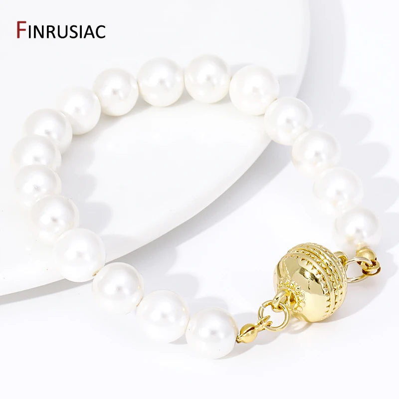 18K Gold Plated Brass Round Strong Magnetic Clasps Connector Buckle Hook Clasps For DIY Bracelets Necklaces Making Accessories Viralgem Store