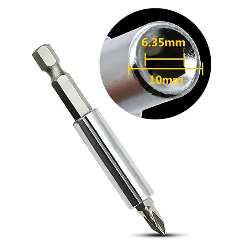 1/4'' Strong Magnetic Hex Screwdriver Bit Extension Connecting Rod Sleeve Pistol Drill Extension Rod 6.35mm Sleeve Quick Adapter
