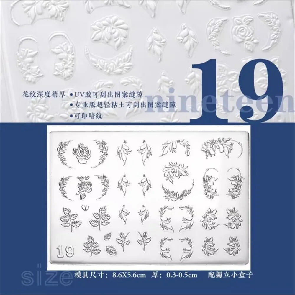 1pc Sweater Knitting Lace 3D Acrylic Mold Nail Art Decoration Nails DIY Design Silicone  Nail Art Template Nail  Mold