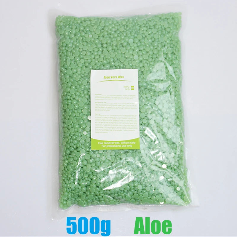 500g/1000g Depilatory Wax Beans Hot Film Painless Waxing Beads Hard Wax Beans Heating Wax Machine Bikini Face Body Hair Removal