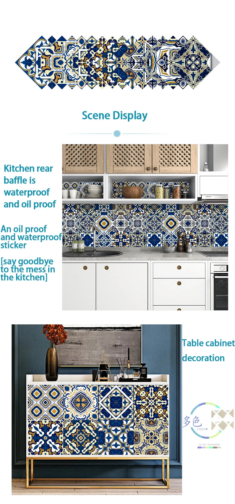 16pcs/set Black & White Tiles Sticker Kitchen Backsplash Wardrobe Bathroom Waterproof Peel & Stick Bright Film Art Wall Decals