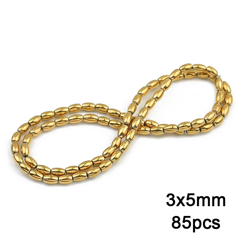 3A+ Retention Color Various Shapes Star Heart Hematite Natural Stone Plated Loose Gold Beads For Jewelry Making Diy Bracelets