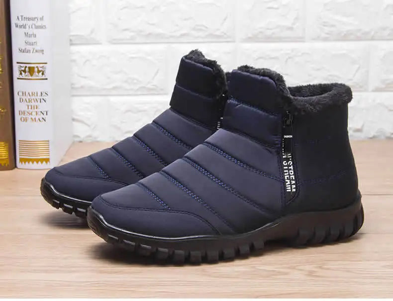 2024 Winter Men Ankle Snow Boot Waterproof Non Slip Shoe for Men Casual Keep Warm Plush Plu Size Couple Footwear Chaussure Homme