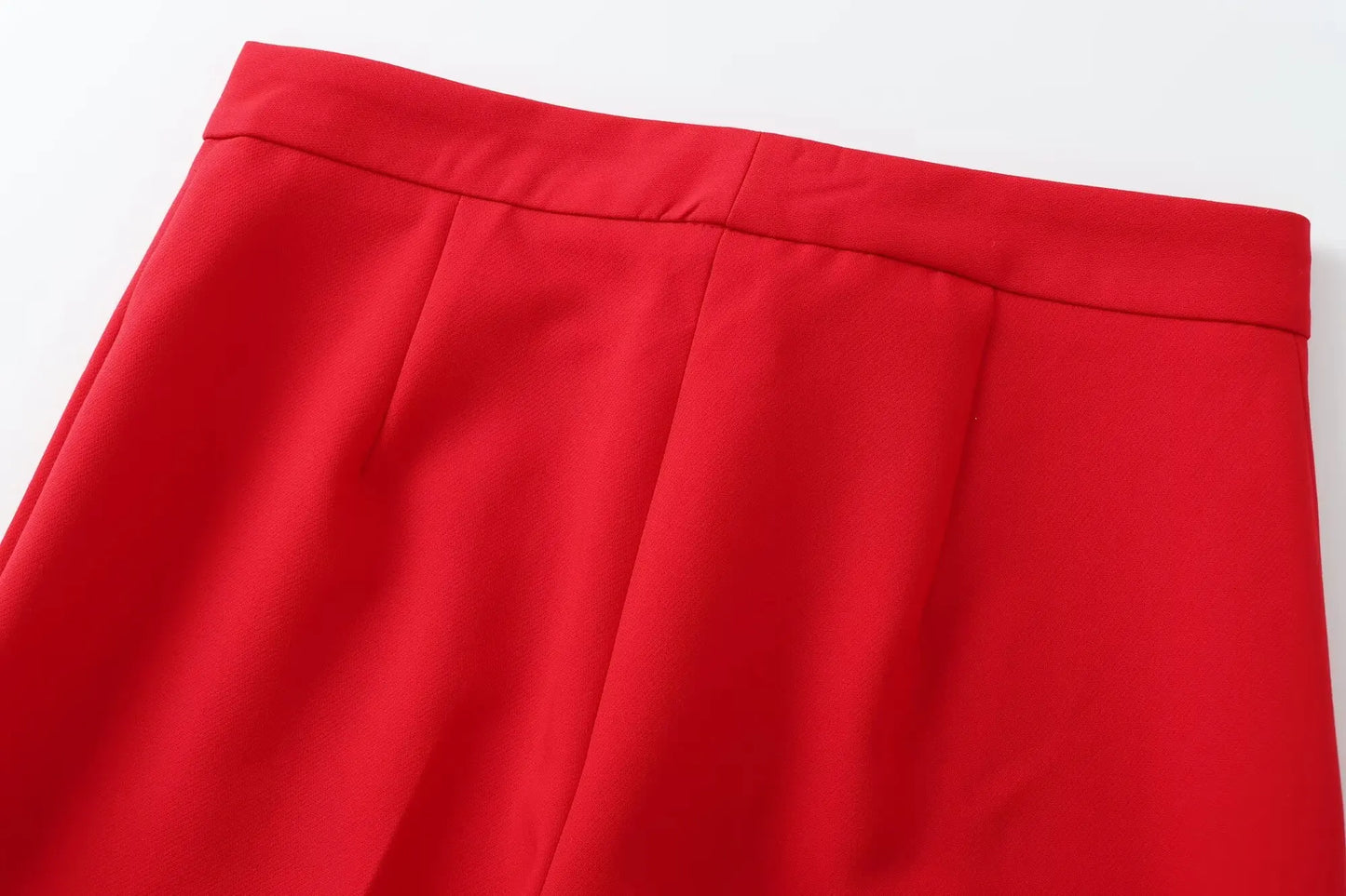 TRAFZA Women Fashion Suits Square Neck Sleeveless Double Breasted Waistcoat Top+Mid-Waist Slit Stralght Pants Female Summer Sets