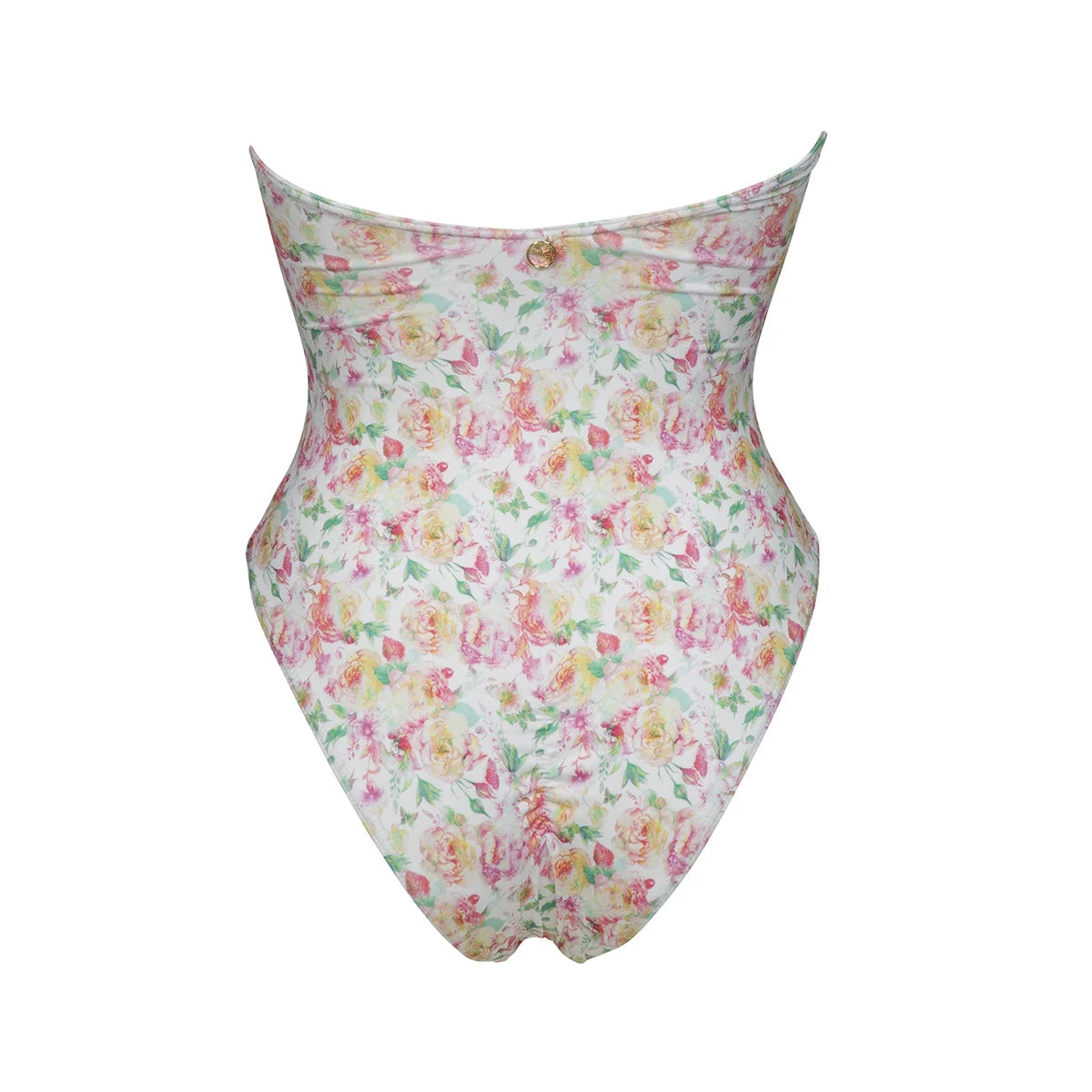 2024 New Tube Top One Piece Swimsuit Women Sexy Flowers Print Backless Swimwear Tropical Summer Beachwear Bathing Suit Bodysuit