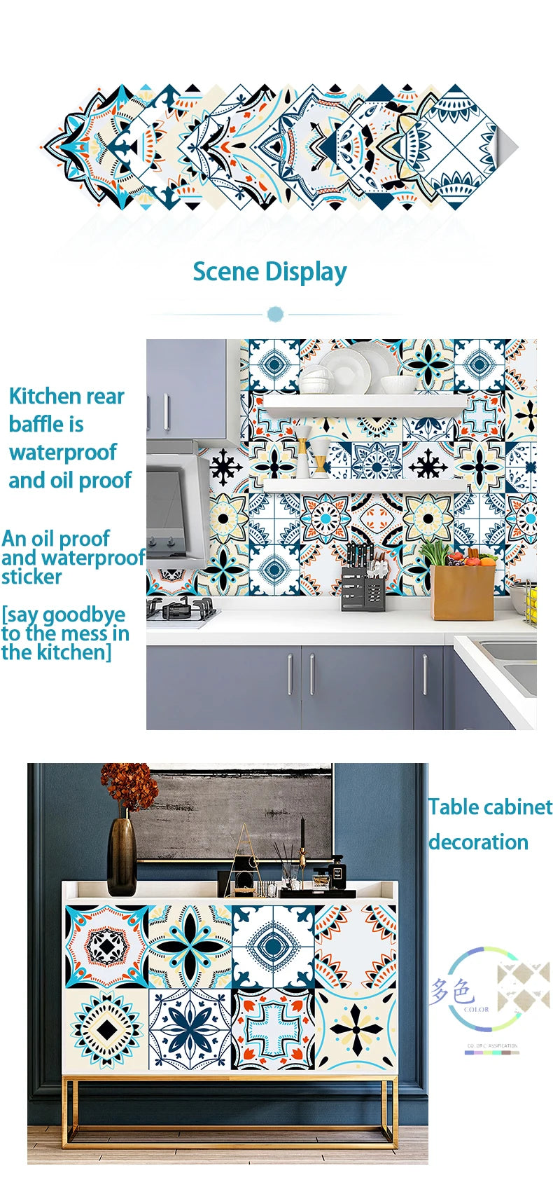 16pcs/set Black & White Tiles Sticker Kitchen Backsplash Wardrobe Bathroom Waterproof Peel & Stick Bright Film Art Wall Decals