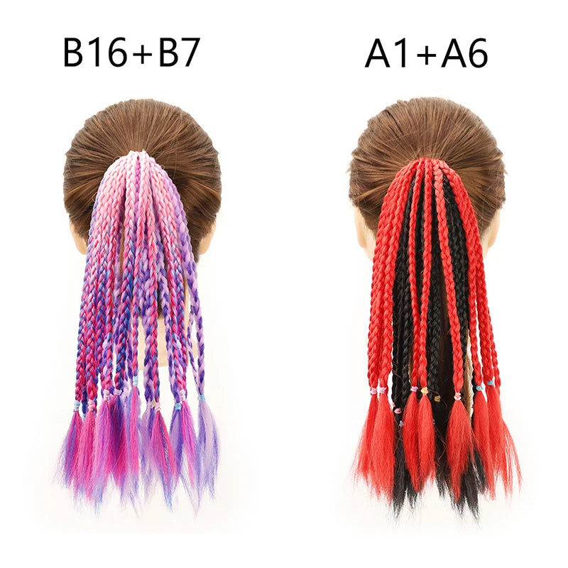 35cm Girl Thicker Wig Ponytail Hair Ropes Kids Twist Braid Rope Headdress Hair Braider Elastic Hair Band Rubber Hair Accessories Viralgem Store