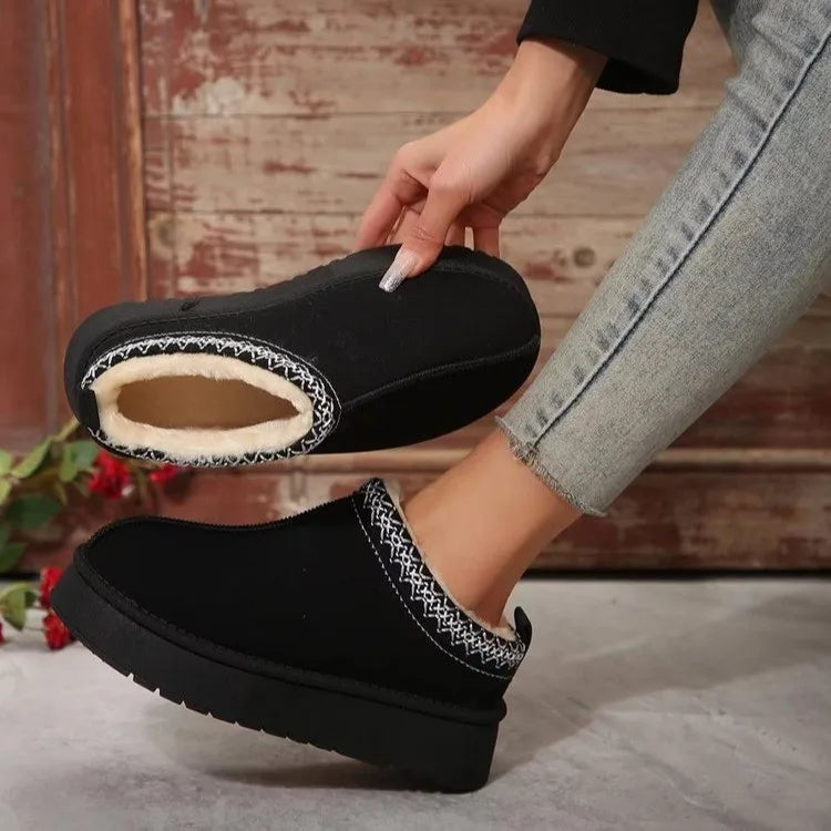 2024 New Women's Wool Slippers Warm Platform Wool Slipperswomen Slippers   Women  Sheepskin Slippers Women Shoes