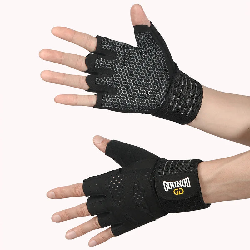 Women Men Extended Cycling Bicycle Gloves Half Finger Gym Gloves Mitten Breathable Anti-slip Glove Fitness Sport Training Gloves
