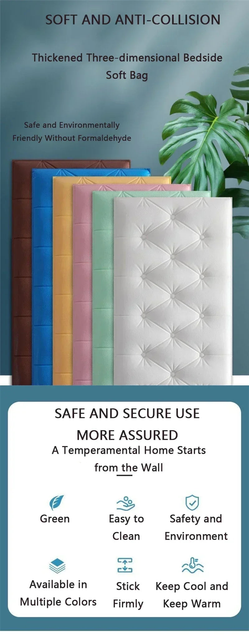 3-6pc/Set Self Adhesive Tile Wall Sticker Home Decor 3D PVC sticker Covers For Kitchen Cupboard Bathroom Waterproof Wallpaper