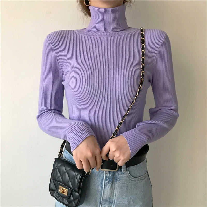 Women Turtleneck Sweater Knitted Soft Pullovers Cashmere Jumpers Basic Soft Sweaters For Women 2024 Autumn Winter