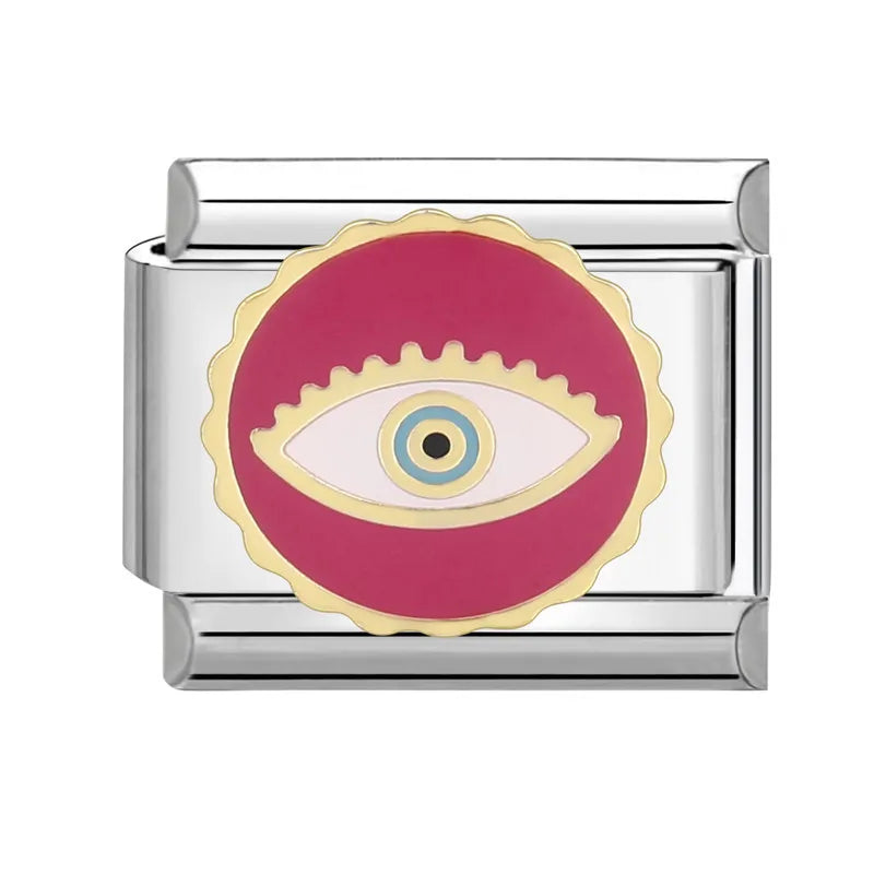 Vintage Amulet Devil Eyes Pyramid Love Heart Beads fit 9mm Italian Charm Links Bracelet Stainless Steel DIY Jewelry Making Gifts Viralgem Store