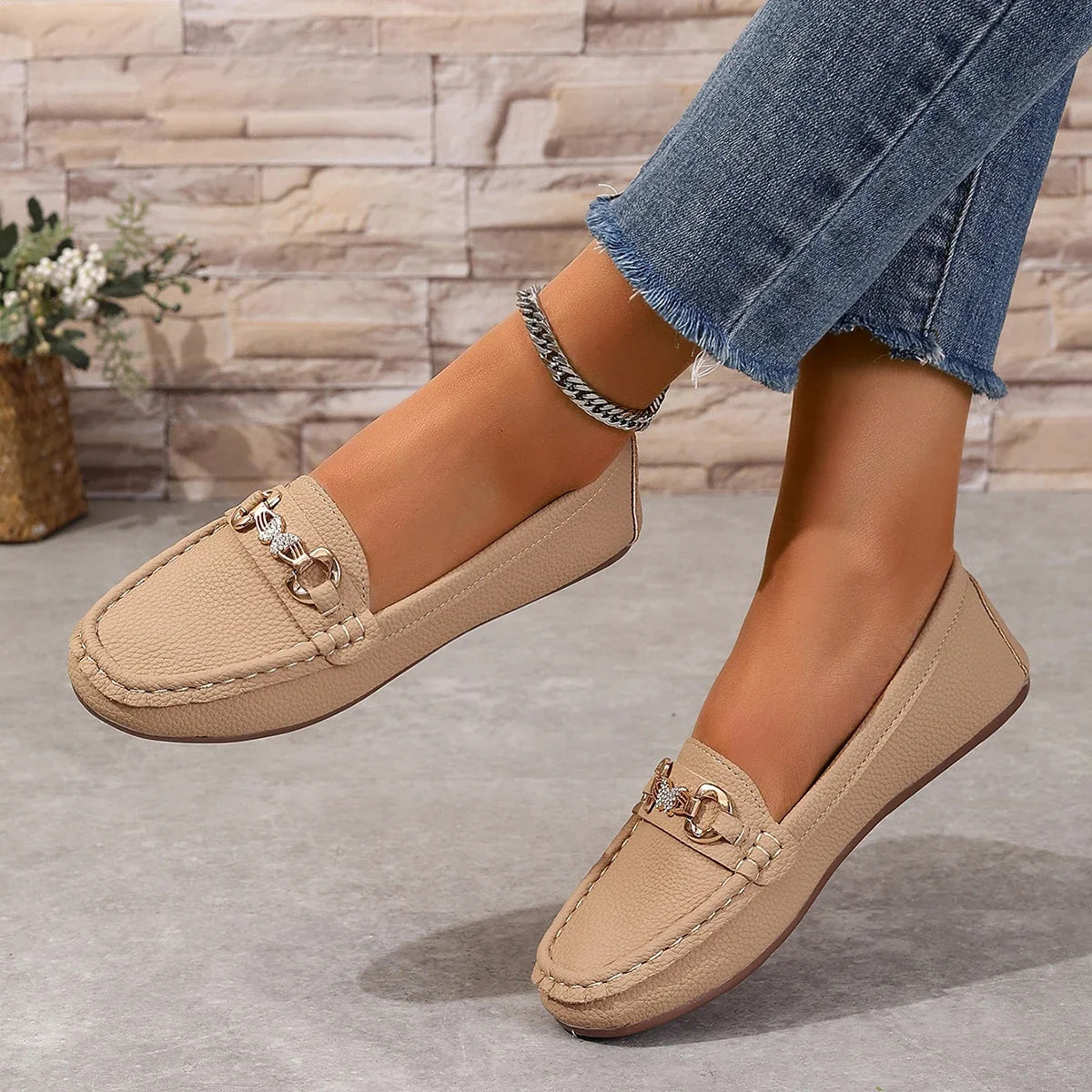 Women's Casual Slip on Mary Jane Shoes 2025 Spring Autumn New Fashion Round Toe Solid Soft Sole Flat Loafers Zapatos De Mujer Viralgem Store