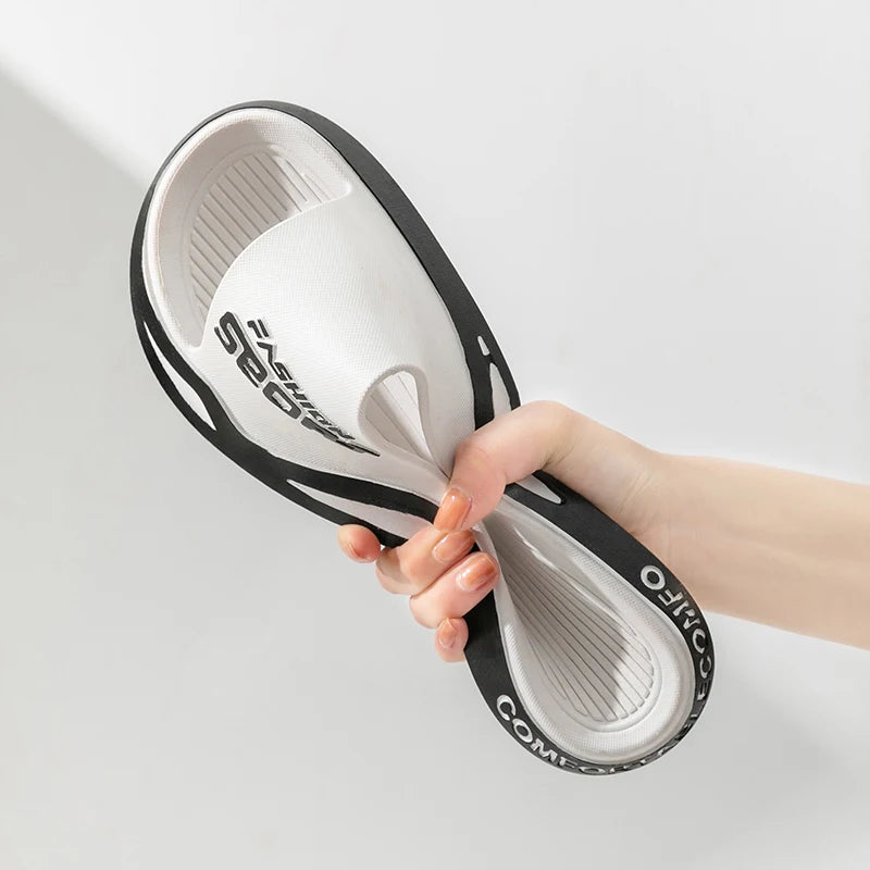 2025 new men's slippers summer PVC men's soft slippers outdoor sports thick anti slip cool slippers beach bathroom home sandals Viralgem Store