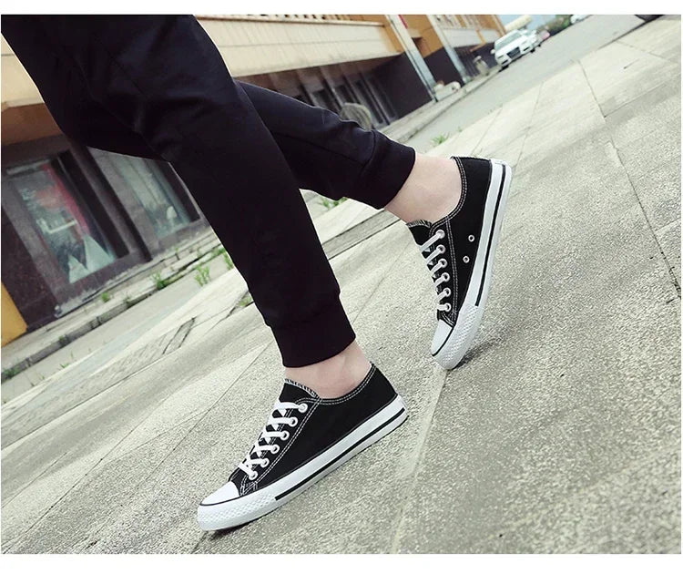 Student Running Solid ShoesWomen Vulcanized Ladies Lace-up Casual Breathable Walking Canvas Sneakers Spring Summer New Style Men