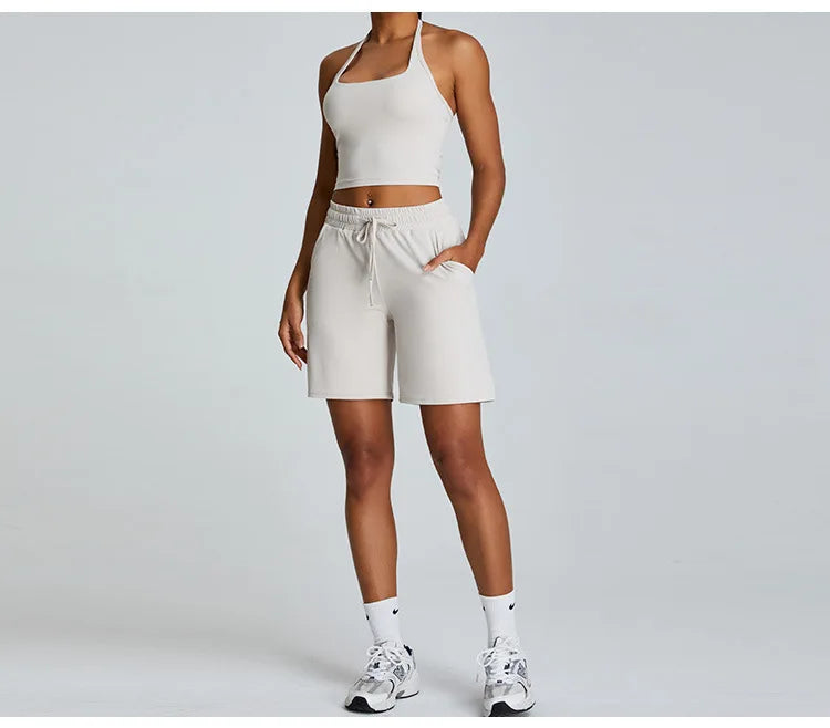 YJ-Spring and Summer New Halter Yoga Vest Women's Sling Beauty Back Exercise Underwear Slim Fit and Quick-Drying Yoga Clothes Br