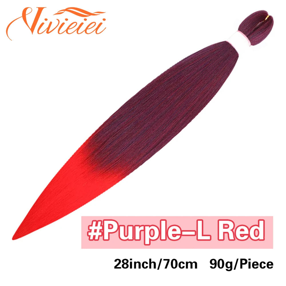 Synthetic Jumbo Braids Hair Extensions 28 Inch Braiding Hair Pre Stretched Orange Green White Blue Red Pink Purple Braids Viralgem Store