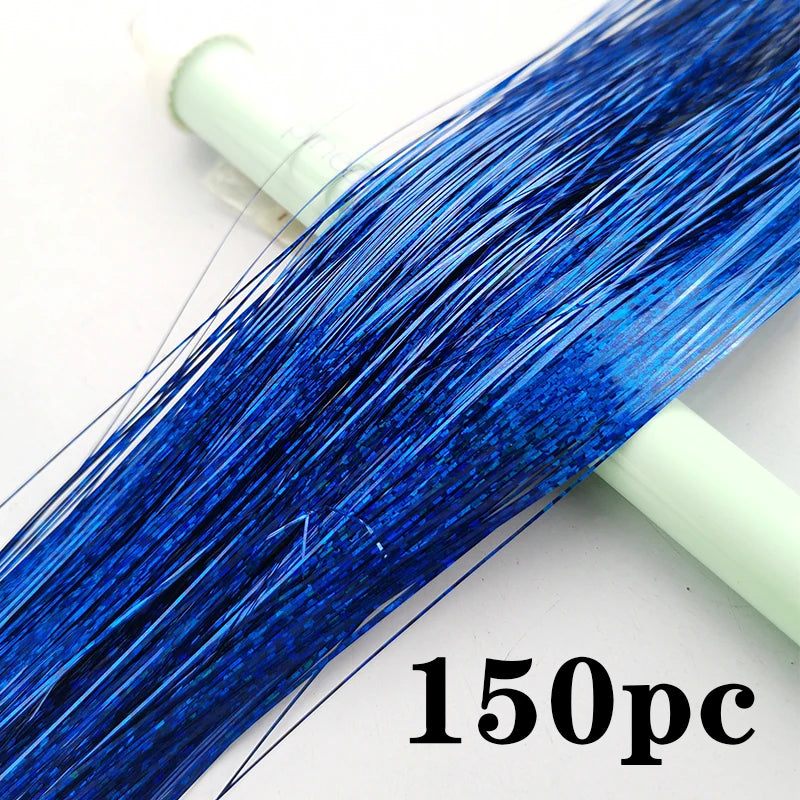 Synthetic Extensions Hair Dazzling Female Hippies With Tinsel Rainbow Silk For Braided Headwear Length 120 Cm 150 Strands/Pack Viralgem Store