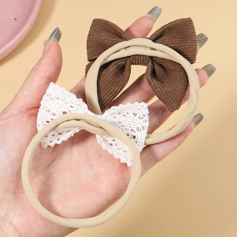 5Pcs/Set Baby Flower Bows Headband for Girls Children Elastic Hair Bands New Born Hairband Soft Toddler Cute Hair Accessories