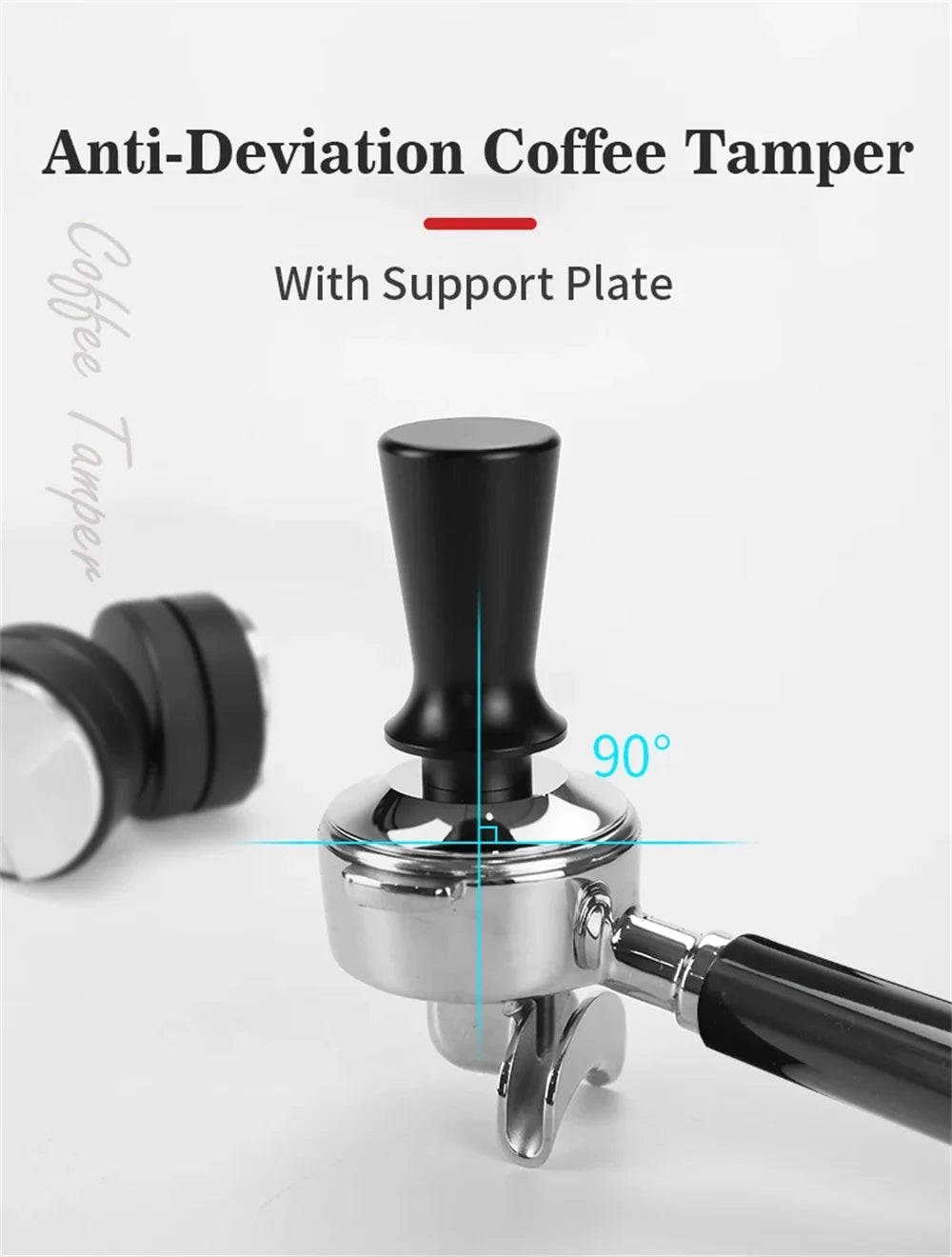 51mm 53mm 58mm Coffee Tampers Spring Loaded Coffee Tamper Ripple Base Aluminum Self Leveling Espresso Tamper Coffee Tamper Kit