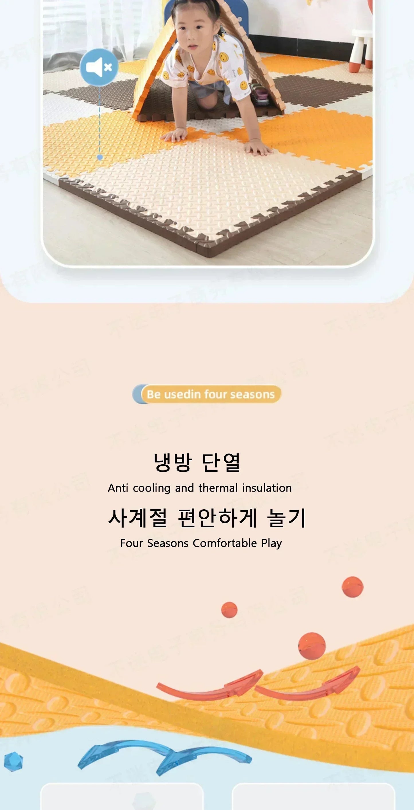 8Pcs/2.5cm Thick Nonslip Baby Crawling Play Mat Soundproof Puzzle Gym Mat for Children's Room and Eco-Friendly Puzzle Mat