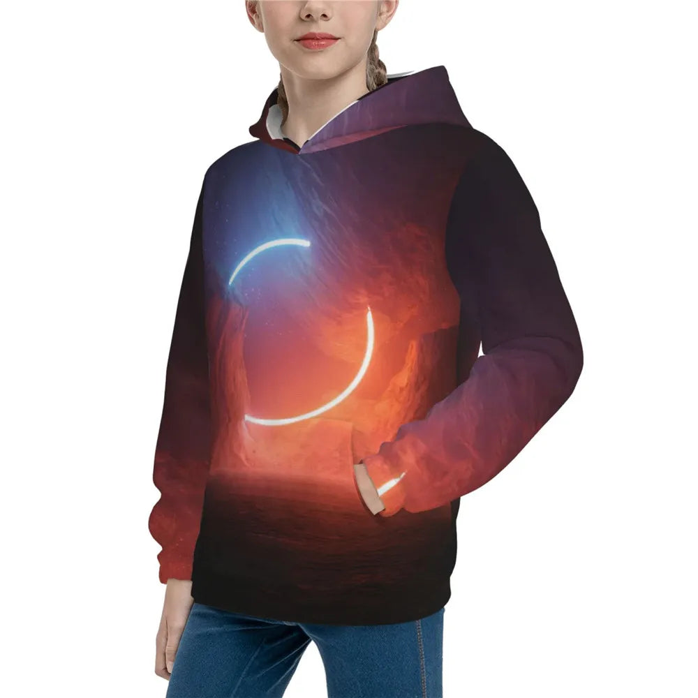 Vintage Harajuku Hoodies Retro DailySporty Cartoon Kids Printed Comfortable Loose Streetwear Letter Autumn Winter Clothes