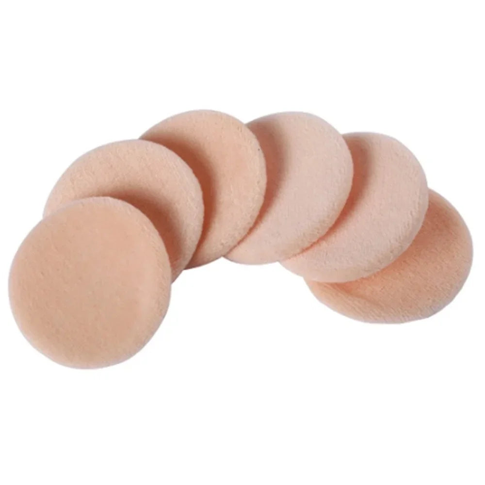 6pcs Round Facial Powder Foundation Puff ,Portable Soft Cosmetic Puff For Makeup Application, Beauty Tool Essential Make Up Viralgem Store