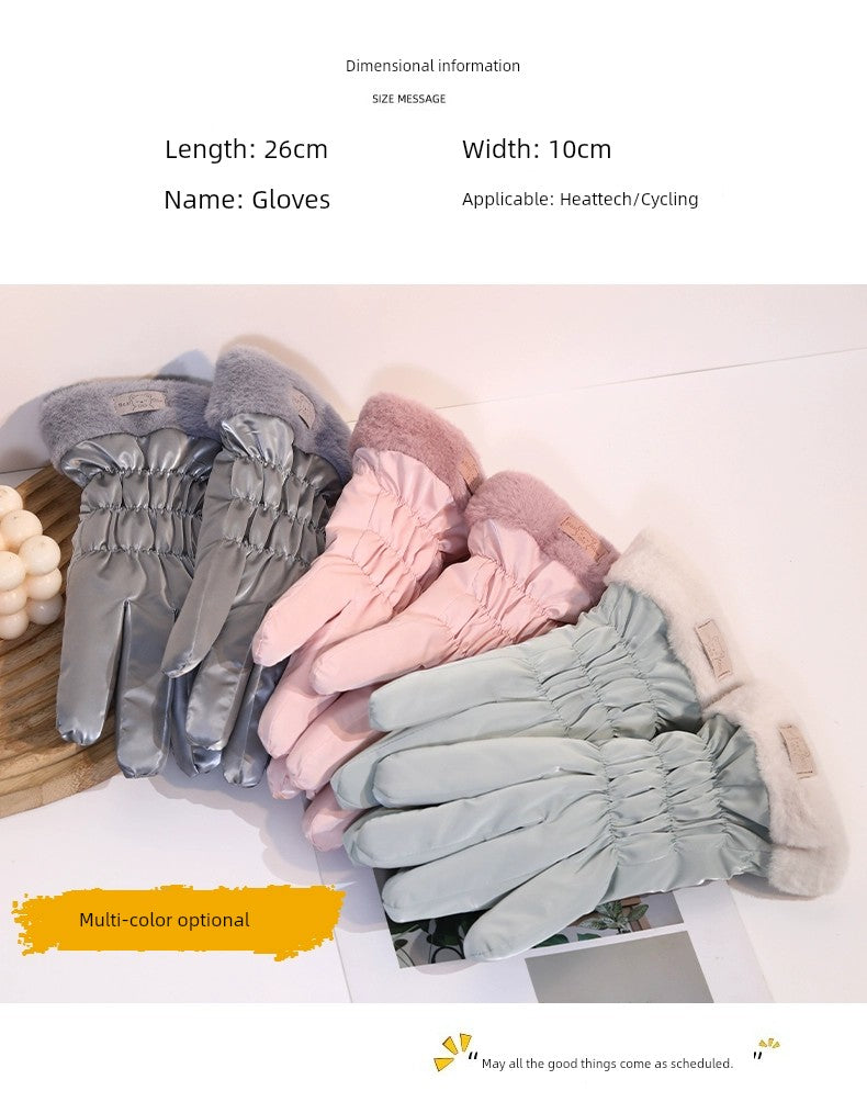 Women's K-style Electric Car Fleece-lined Thick Windproof Gloves Viralgem Store