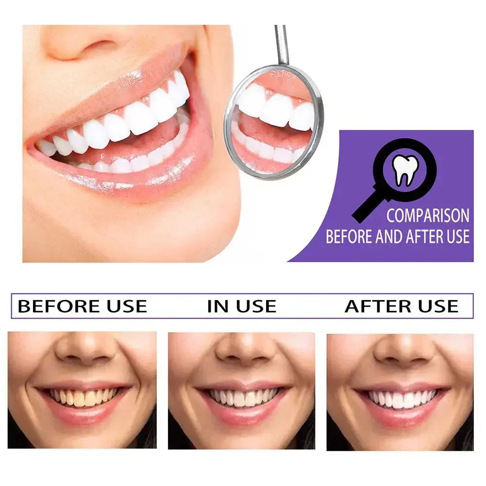 V34 Purple Teeth Whitening Toothpaste Remove Plaque Stains Cleaning Oral Hygiene Dental Bleach Tools Fresh Breath Beauty Health